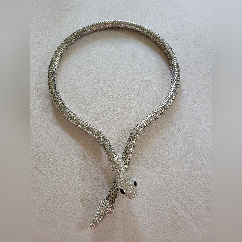 Rhinestone Rattlesnake Choker Necklace